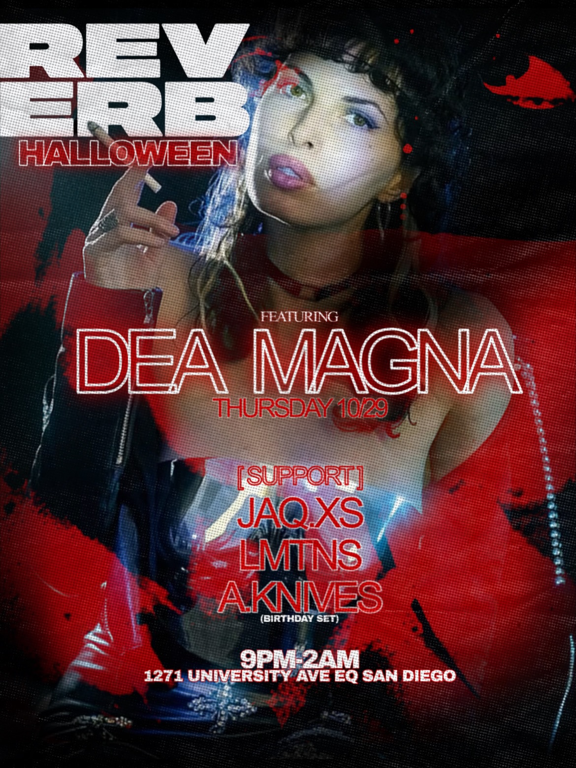 Flyer for REVERB: Halloween featuring Dea Magna