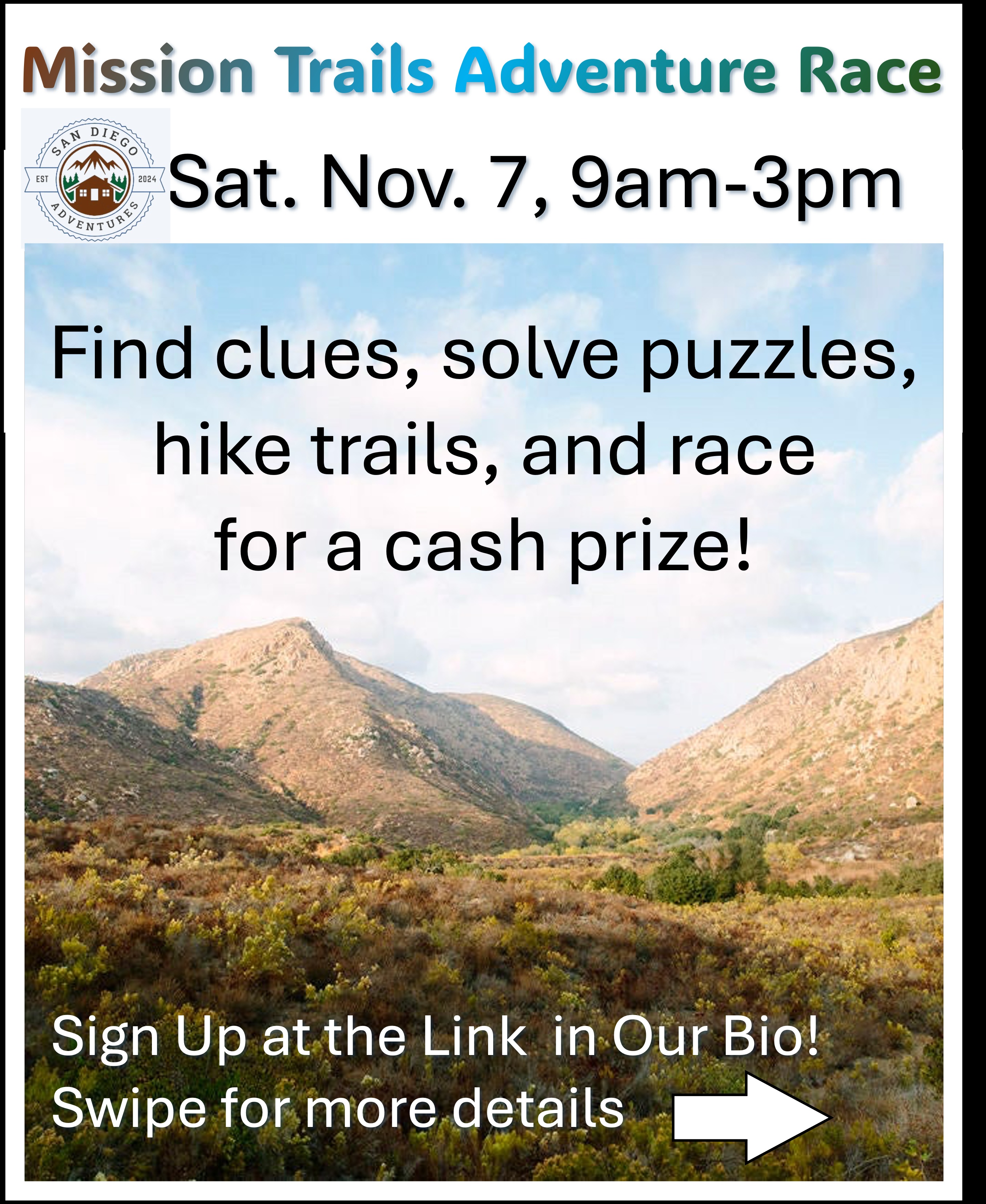 Flyer for Mission Trails Adventure Race